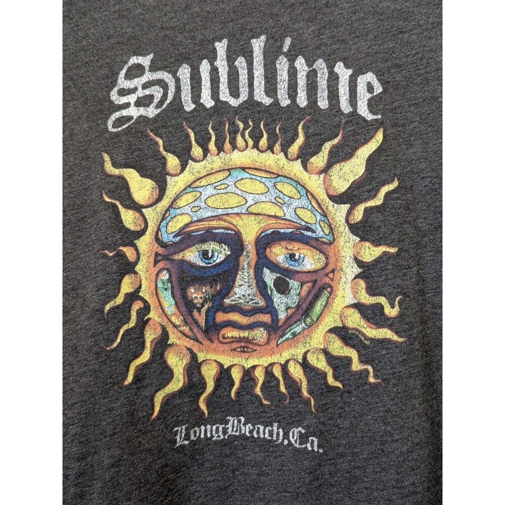 Sublime Long Beach Graphic T Shirt Medium Heather Gray S/S Cotton Music Retro